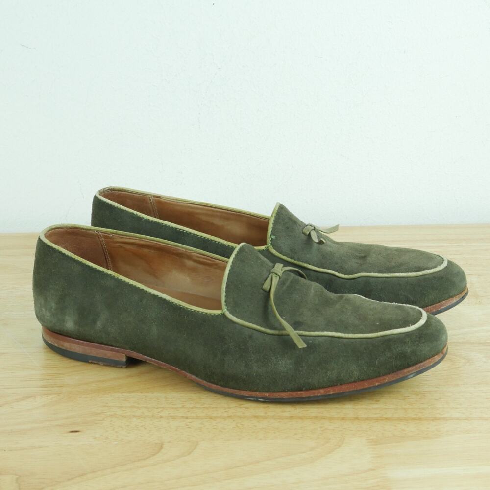 Rawls Mens UK8 US 9 Haute Loafers Green Suede Slip On Shoes Quiet Luxury Preppy